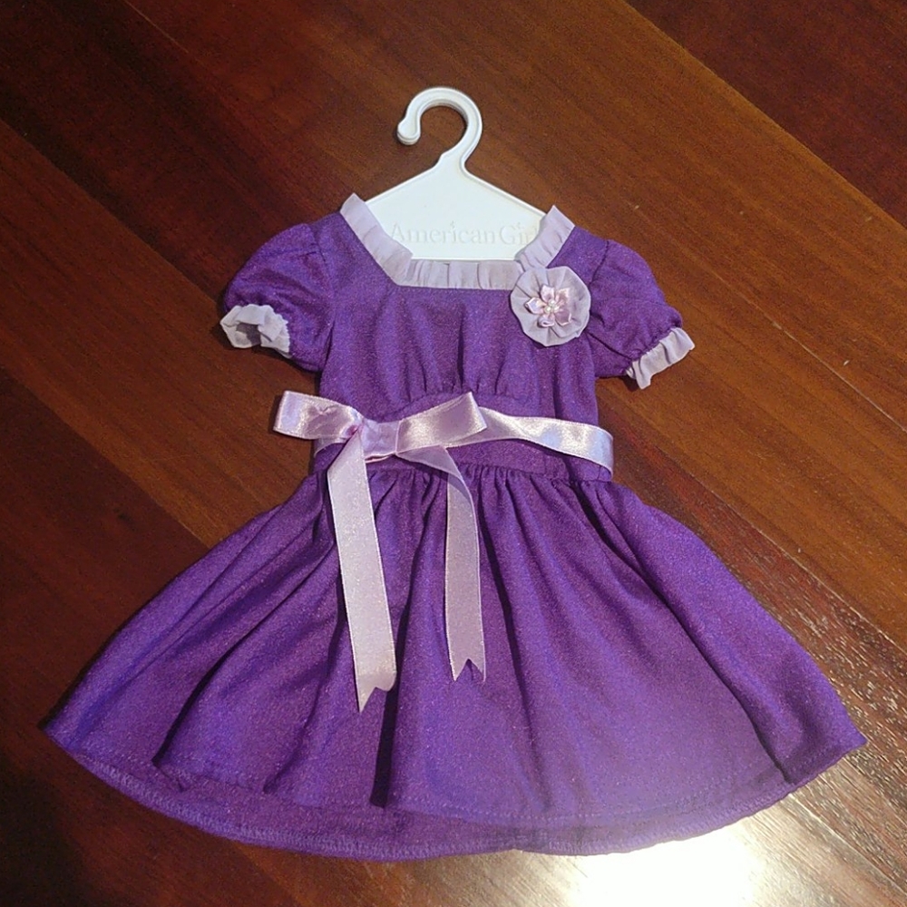 American girl doll Emily's holiday purple dress